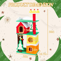 56in Christmas Themed Plush Cat Tree, Multi-level Cat Tower With Cat Condos, Top Crown Perch, Sisal Ramp Scratching Posts, Large Cat Pet Activity Center For Indoor Cats