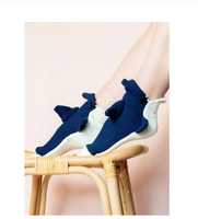Chaussettes de pantoufles d'intérieur tricotées en laine Shark Bite