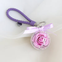 Eternal Rose Wristlet Keychain Car Bag Hanging Ornament Gift