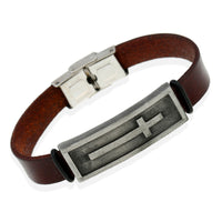 Cross Leather Bracelet