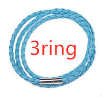 Bracelet tressé en cuir véritable, perles en acier inoxydable personnalisées, bracelet à breloques avec nom