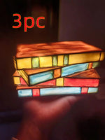 Resin Stained Glass Stacked Books Lamp