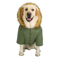Winter Army Down Jacket for Medium and Large Dogs