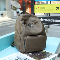 High Capacity Leather Backpack