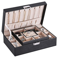 Jewelry Box With 4 Compartments Detachable Combination Tray Jewelry Storage Gift Box