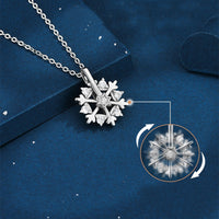 Collier flocon de neige rotatif en argent 925