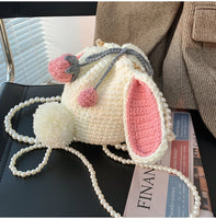 Crochet Bunny Wool Shoulder Bags