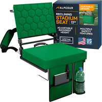 Alpcour Folding Reclining Stadium Seat With Back Support For Bleachers