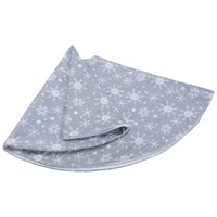Gray Background White Snowflake Tree Skirt