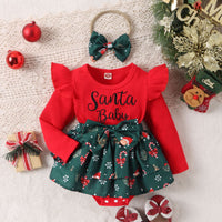 Santa Baby Ruffled Romper Skirt (Baby)