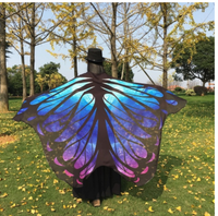 Cape d'Halloween en plumes de paon Cape de paon en mousseline de soie