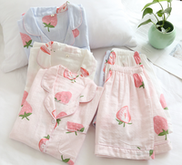 Big Strawberry Gauze Pajamas