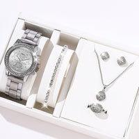 Luxury Rhinestone Jewelry Watch Gift Sets (5 Pcs)