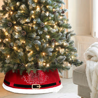 Falda de árbol con cinturón de terciopelo decorativo con base de árbol de Navidad