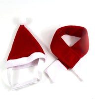 New Dog Christmas Hat Pet Clothing Hat Scarf Set Red