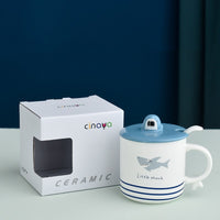Cadeau d'activité de tasse de couple en céramique de requin créatif