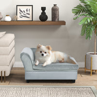 Luxury Dog Bed For Small Dogs, Hidden Storage, Soft Foam Couch, Modern Pet Furniture, Gray
