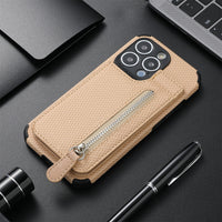 Woven Print Leather Card Wallet iPhone Case