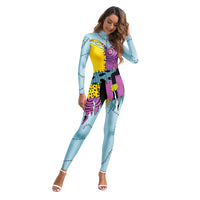 Disfraz de Halloween, Navidad, noche de terror, disfraz de Sally, juego de rol, pantalones de una pieza con estampado Digital 3D
