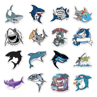 Autocollants Graffiti dessin animé requin, 50 pièces, valise, Skateboard pour enfants, réfrigérateur, peinture autocollante étanche