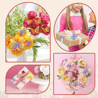 Gold Crowns For Flower Bouquets, Flower Bouquet Accessories Set 24 Butterflies 2 Crown Topper 2 Sliver Glitter Powder For Birthday Baby Shower Cake Topper Wedding Party Decorations
