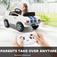 Ride On Car With Remote Control, Adjustable Speed, MP3, Smooth Start, LED Lights, White