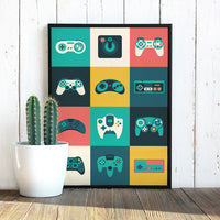 Modern Minimalist Video Game Control Canvas Poster