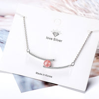 Simple Strawberry Crystal Necklace