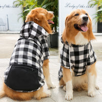 Buffalo Plaid Zipper Pocket Dog Cat Pet Clothes Sweatshirt
