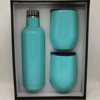 304 Stainless Steel 500ml Insulated Wine Bottle Wine Cup Gift Box Set