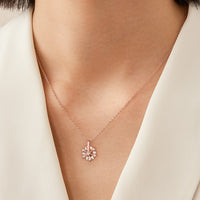 Collier flocon de neige rotatif en argent 925