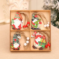 12 PCs Christmas Wooden Pendant Boxed Christmas Tree Ornaments