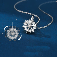Collier flocon de neige rotatif en argent 925