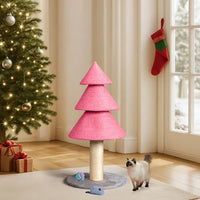 31.5in Christmas Tree Cat Scratcher, Cat Scratching Post For Indoor Cats, Large Sisal Cat Scratching Tree Cat Scratch Tower