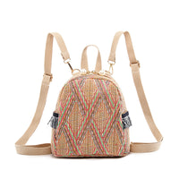 Mini sac à dos tissé de loisirs de voyage en paille