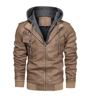 Winter Fashion Motorcycle Leather Jacket Men Slim Fit Oblique Zipper PU Jackets Autumn Mens Leather Biker Coats Warm Streetwear