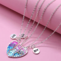 Starry Sky BFF Heart Necklace Set