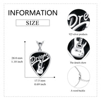 Sterling Silver Dream Guitar Pick Pendant Necklace
