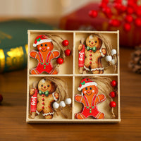 12 PCs Christmas Wooden Pendant Boxed Christmas Tree Ornaments