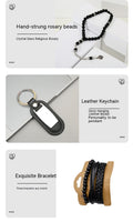 Watch Wallet Belt Bracelet Keychain Beads Pen 7 Pcs Gift Set (Mens)