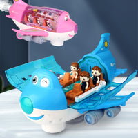Bump And Go Action Toddler Toy Plane With LED Flashing Light Sound