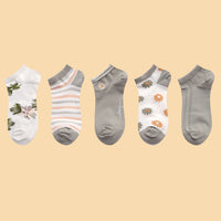 Embroidered Cartoon Boat Socks (10 Pairs)