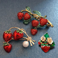 Sweet And Lovely Flower Strawberry Brooch