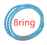 Bracelet tressé en cuir véritable, perles en acier inoxydable personnalisées, bracelet à breloques avec nom