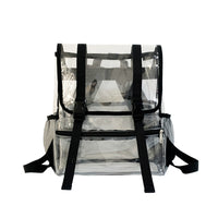 Mochila transparente con solapa superior