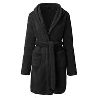 Plush Hooded Short Bath Robe
