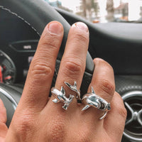 Bague antique en alliage de grand requin blanc