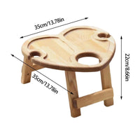 Creative Wooden Love Portable Wine Table Tray