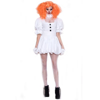 Disfraz de payaso y muñeca fantasma de Halloween, vestido blanco