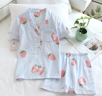 Big Strawberry Gauze Pajamas